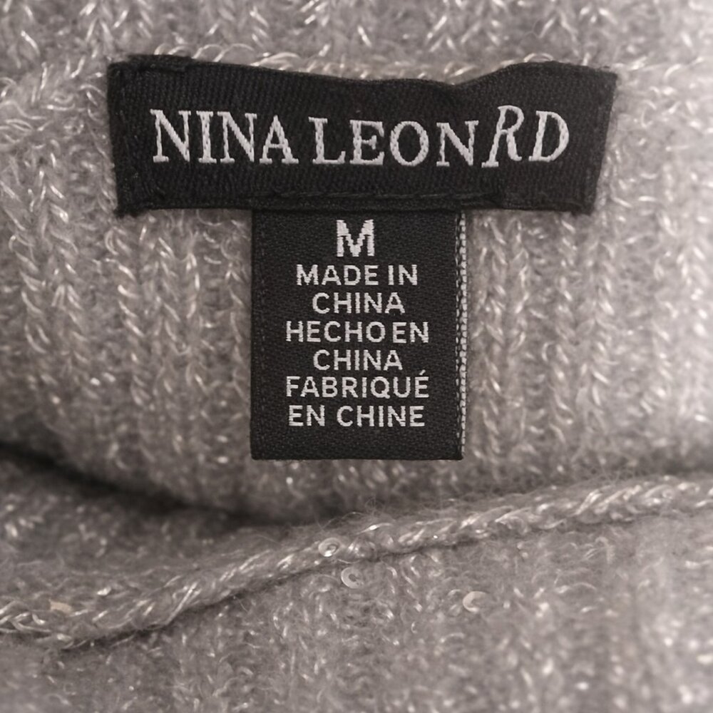 Nina Leonard Silver Metallic Off Shoulder Cocktail Party Dress M NEW - Picture 9 of 13
